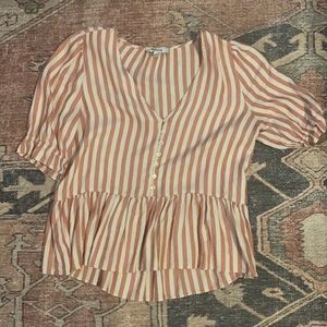 Madewell coral striped top